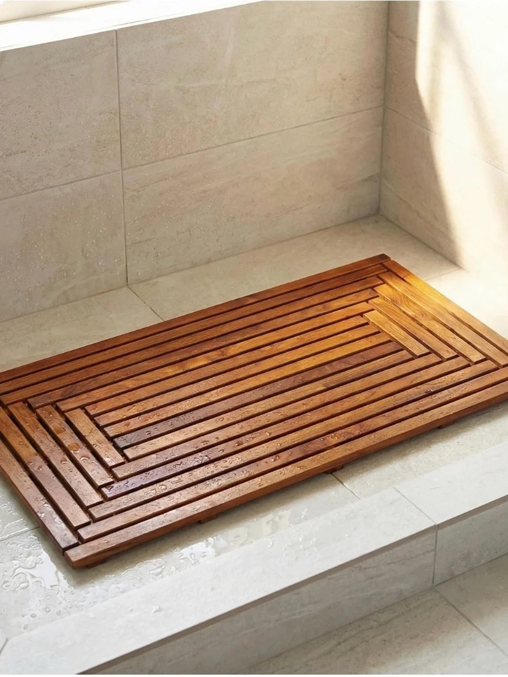 Bare Decor Giza Shower, Spa, Door Mat In Solid Teak Wood, 36